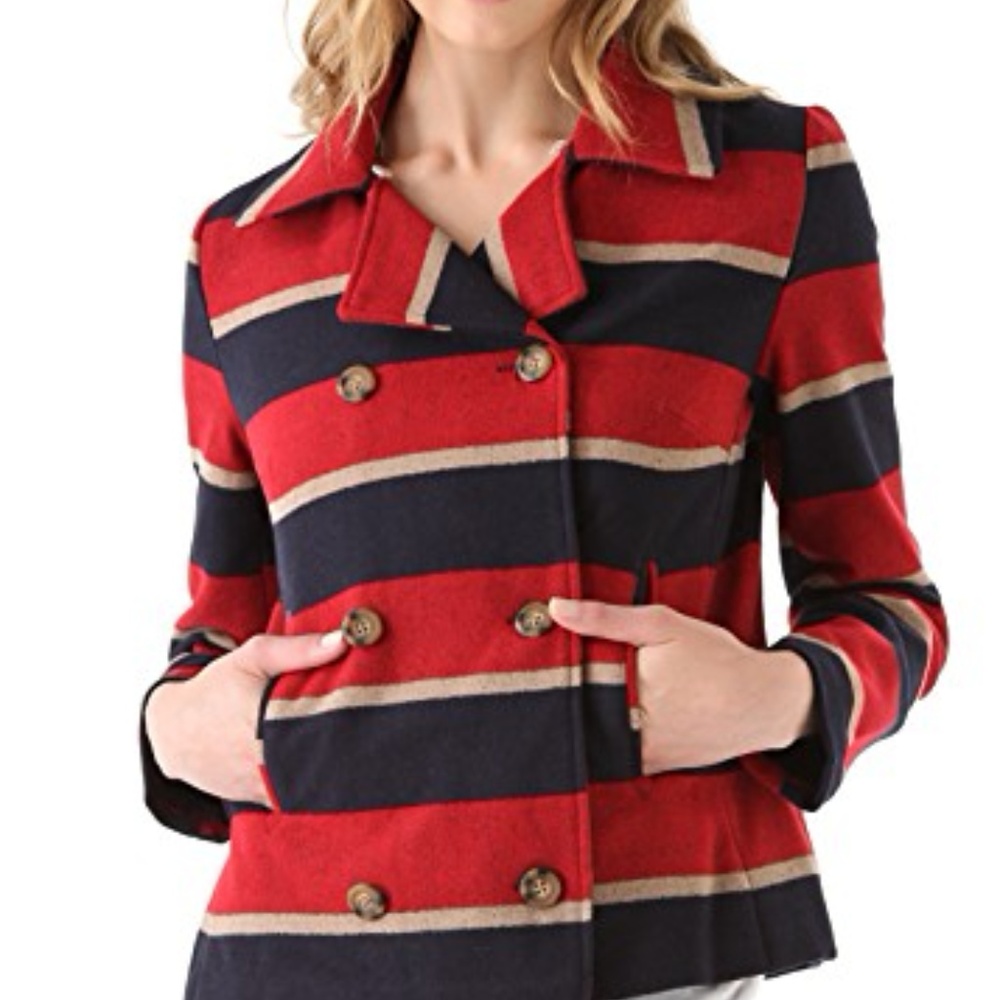 Clearing my closet! Jack by Dakota red and blue pea coat sz L